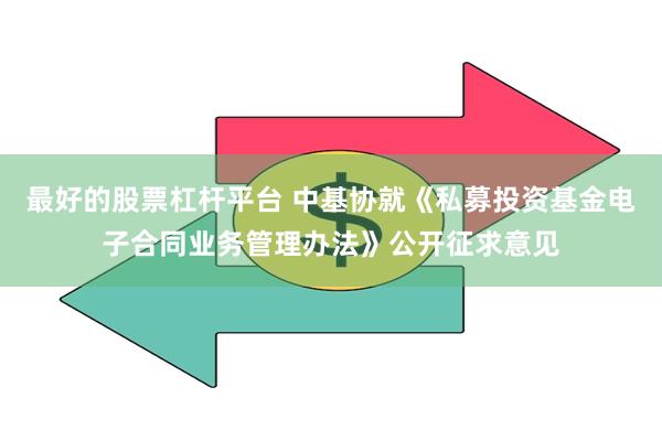 最好的股票杠杆平台 中基协就《私募投资基金电子合同业务管理办法》公开征求意见